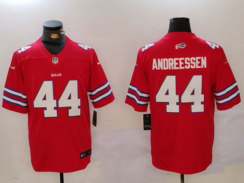 Men Buffalo Bills #44 Andreessen Red 2024 Nike Vapor Limited NFL Jersey
